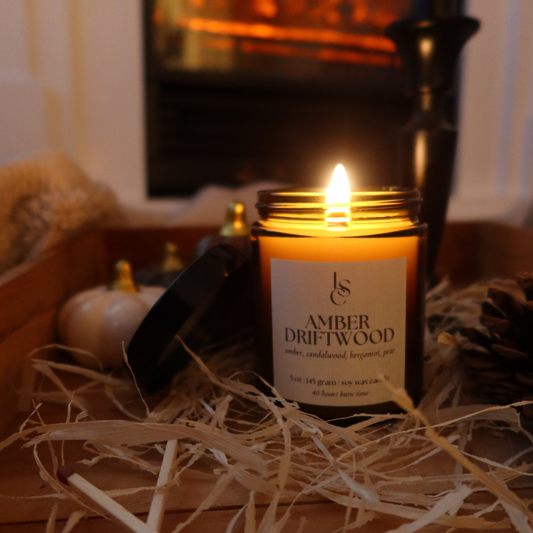 Big Flame Candle - Amber driftwood