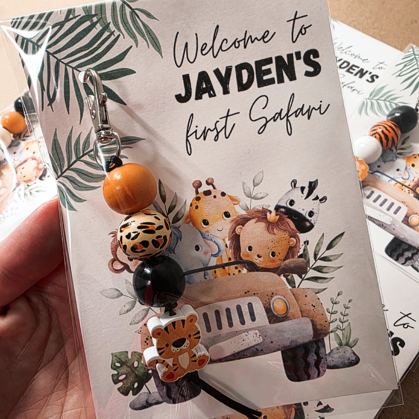 Safari Sleutelhanger Bedankjes (set van 6)